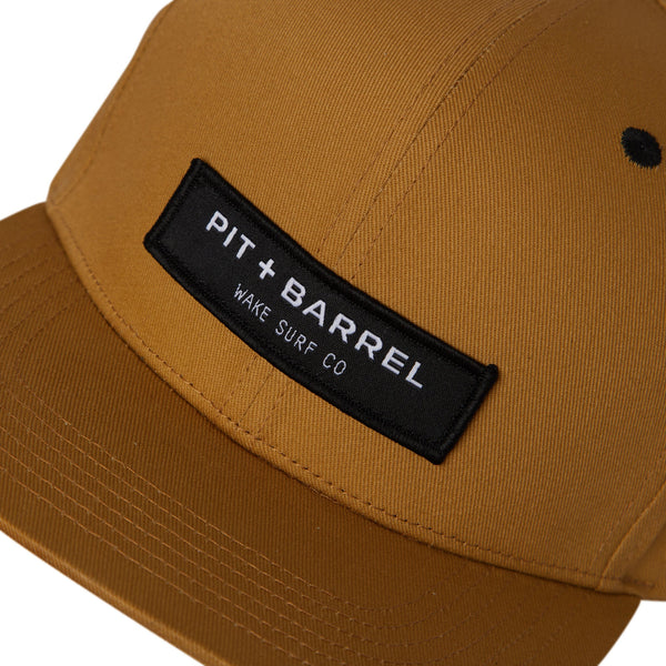 Rectangle Patch Logo 6 Panel Snapback Hat - Camel