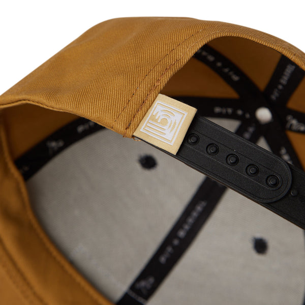 Rectangle Patch Logo 6 Panel Snapback Hat - Camel